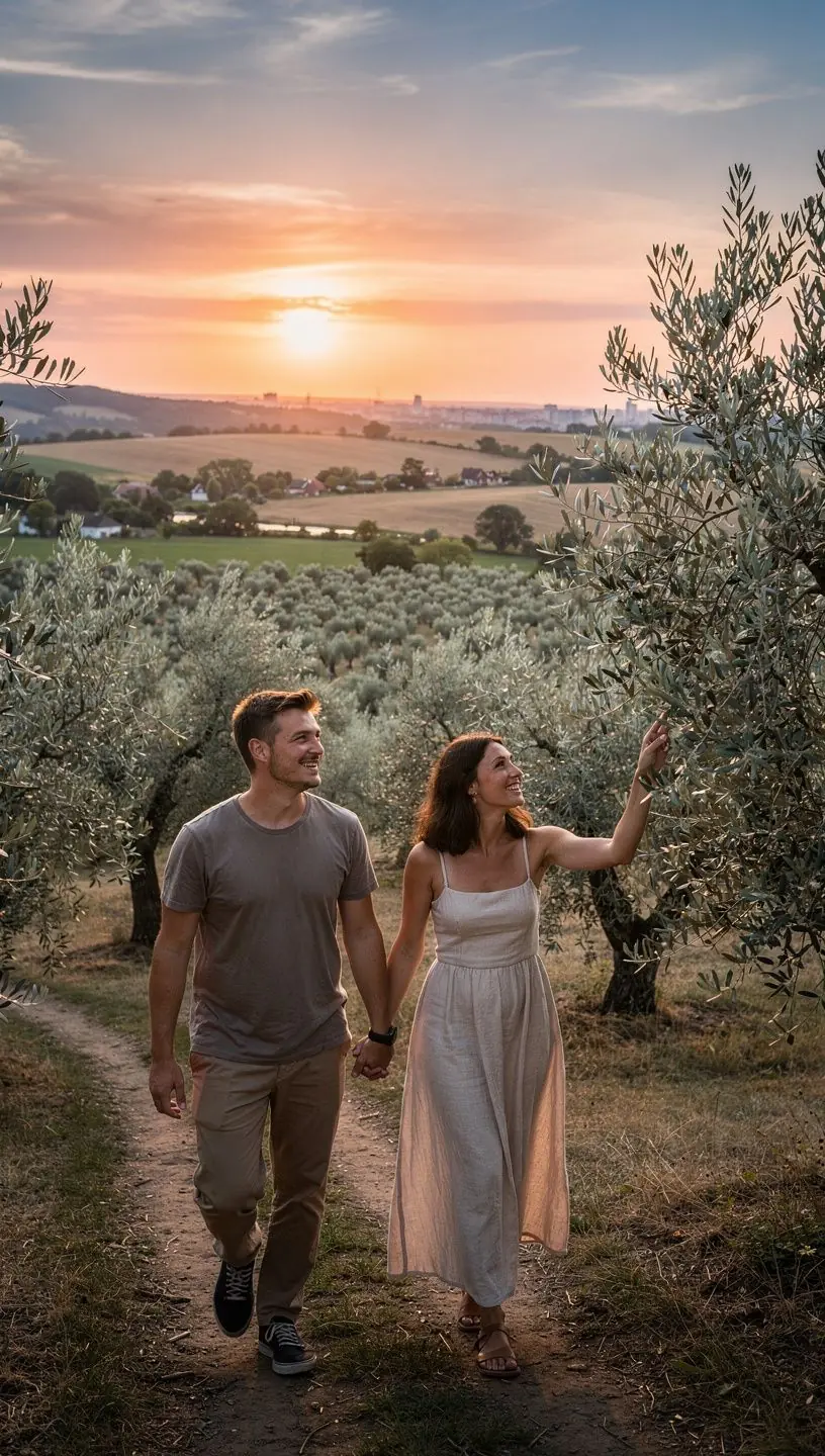 Žalia alyvmedžio lapų šaka su lašeliu ekstrakto, simbolizuojančio sveikatą.